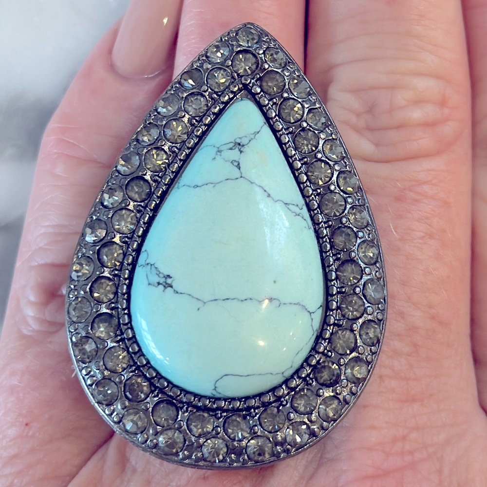 NWT Turquoise SAMANTHA WILLS BOHEMIAN BARDOT RING S/M